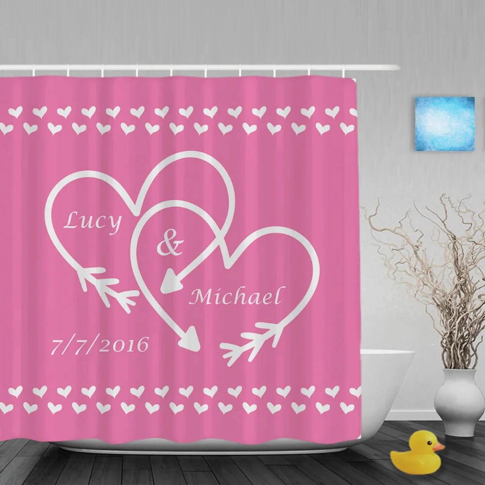 Mr. And Mrs. Wedding Customizable G Shower Curtain Rose And Strong Pink