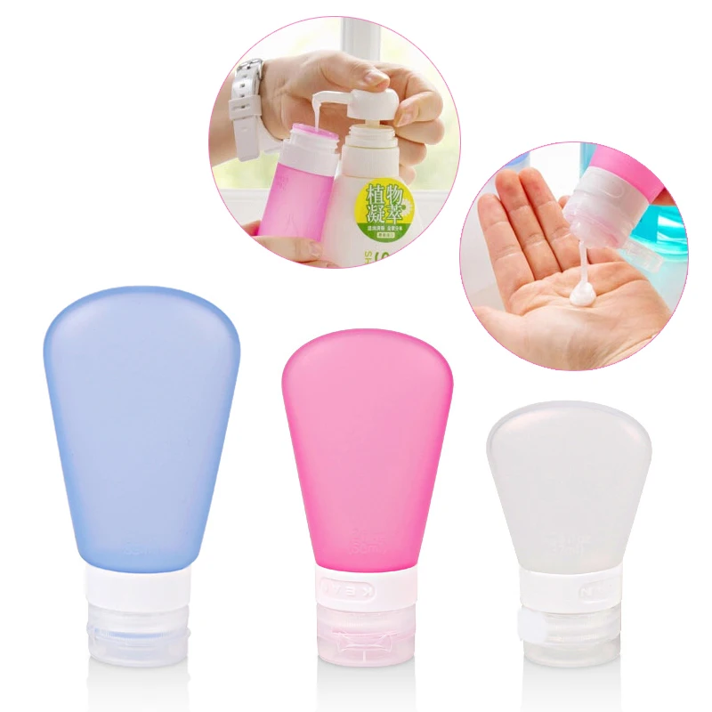 

37/60/89ml Cosmetics Refillable Bottles Silicone Skin Care Product Shampoo Squeeze Tube Containers Travel Protable Tool