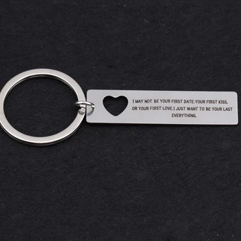 

engraved Hollow love keychain key chain couples gift husband wife boyfriend girlfriend fashion keyring keys holder lover's car