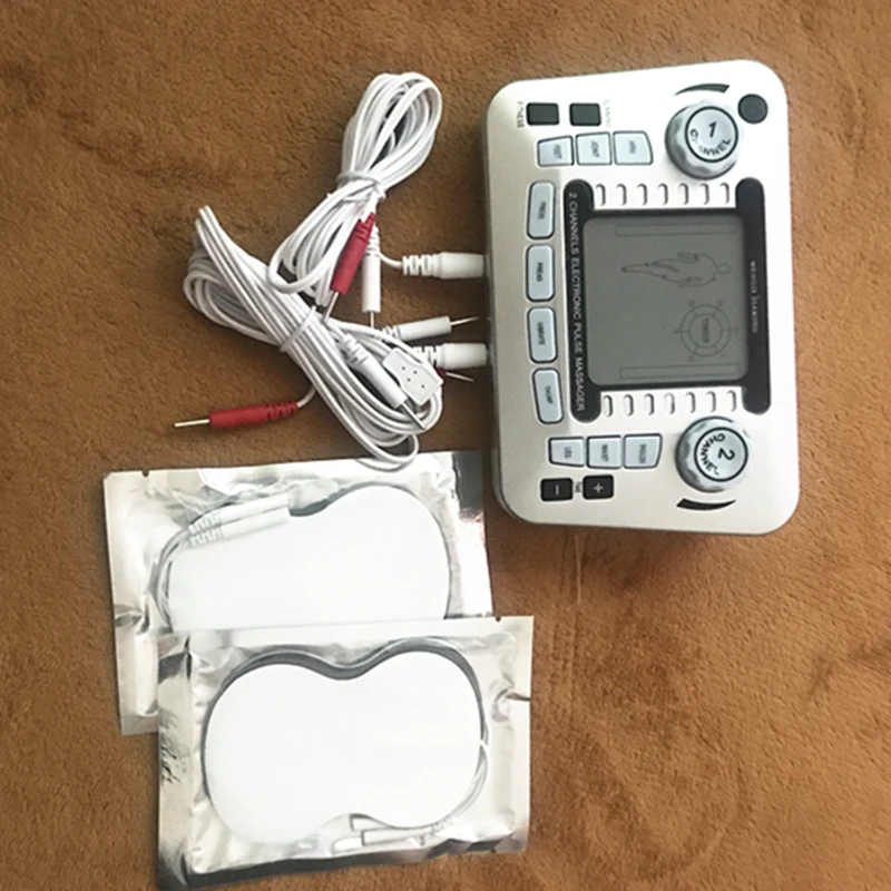 Двухканальный электронный импульсный Электрический массажер для ног блок Электрический нерв акупунктурный стимулятор мышц массаж тела+ тапочки для ног