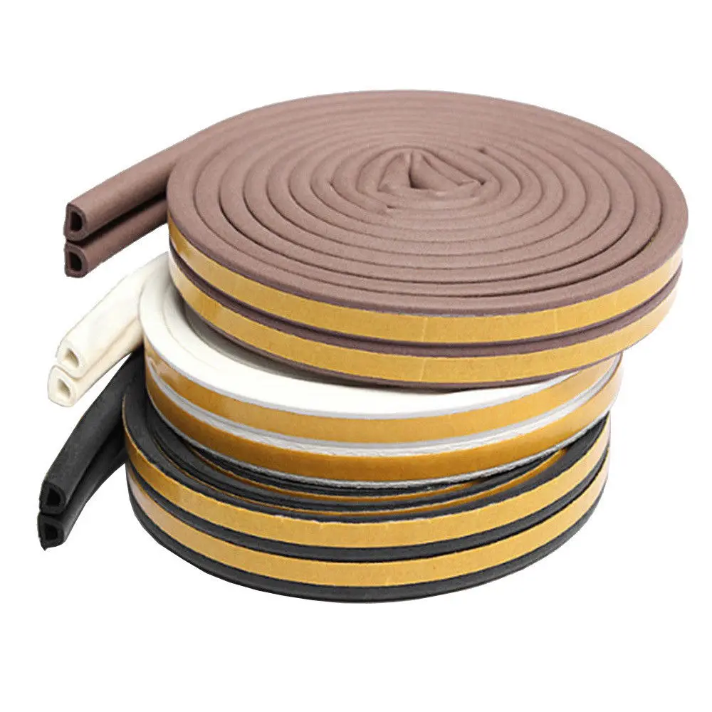 

5/10M Self Adhesive D Type Doors and For Windows Foam Seal Strip Soundproofing Collision Avoidance Rubber Seal Collision