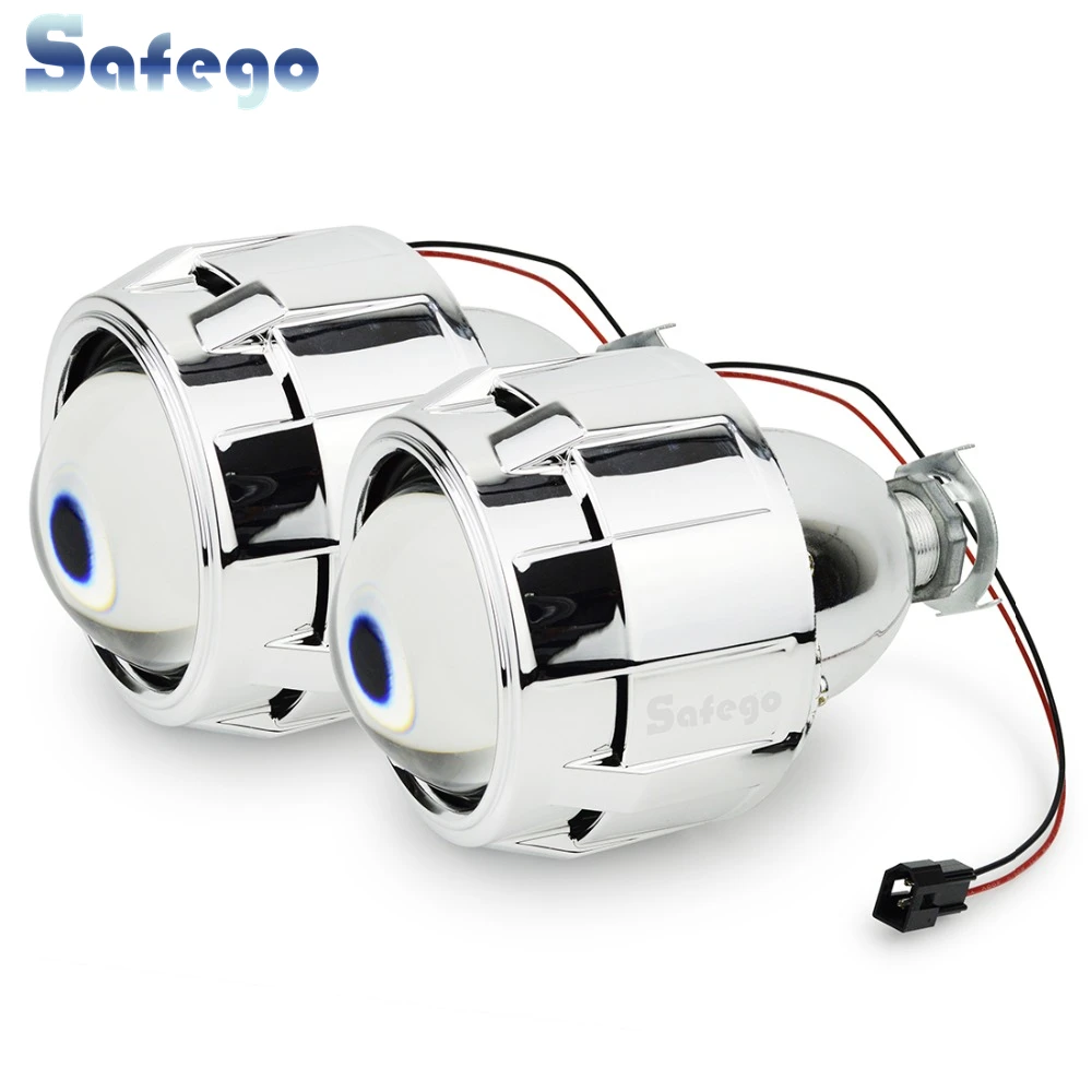 

Safego 2.5inch bi-xenon HID bixenon projector lens Kits with Shroud for H4 H7 Bi xenon lens H1 H11 9005 9006 car hid headlight
