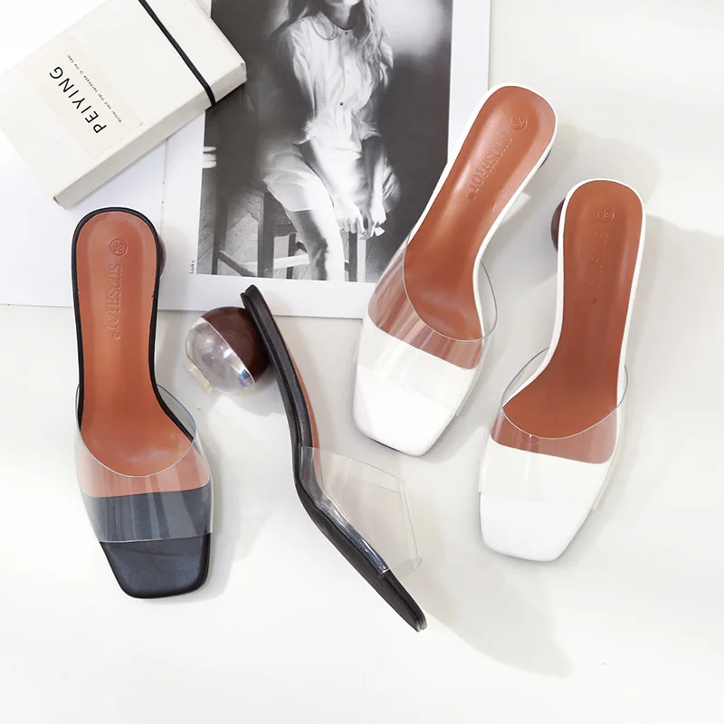 

transparent women Med Sexy High Hoof Heels Rome slipper woman Super gladiator slides lady slippers ladies footwear female