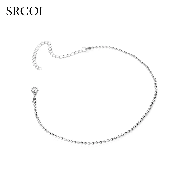 SRCOI изящная цепочка с круглыми шариками колье золотистого/серебристого цвета