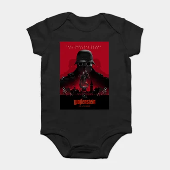 

Baby Onesie Baby Bodysuits kid t shirt Funny white Black tee Wolfenstein The New Order Game Poster For Men