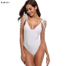 Один шт. Монокини, купальные костюмы-женский сексуальный вязаный крючком с короткими рукавами, купальная Одежда для пляжа, высокая официантка, 1 шт., белые купальные костюмы