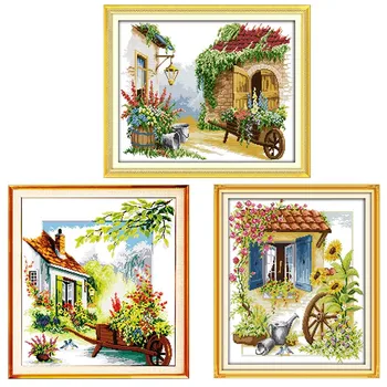 

Joy Sunday cross-stitch kits,mulina print Floating huts birthday wedding gift Handicraft semi - finished Needlework home decorat