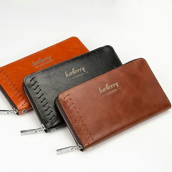 

by dhl or ems 100pcs Men Wallets Fashion Black Long leather Designs Male Clutch With Card Holder Long Zipper Coin Purse