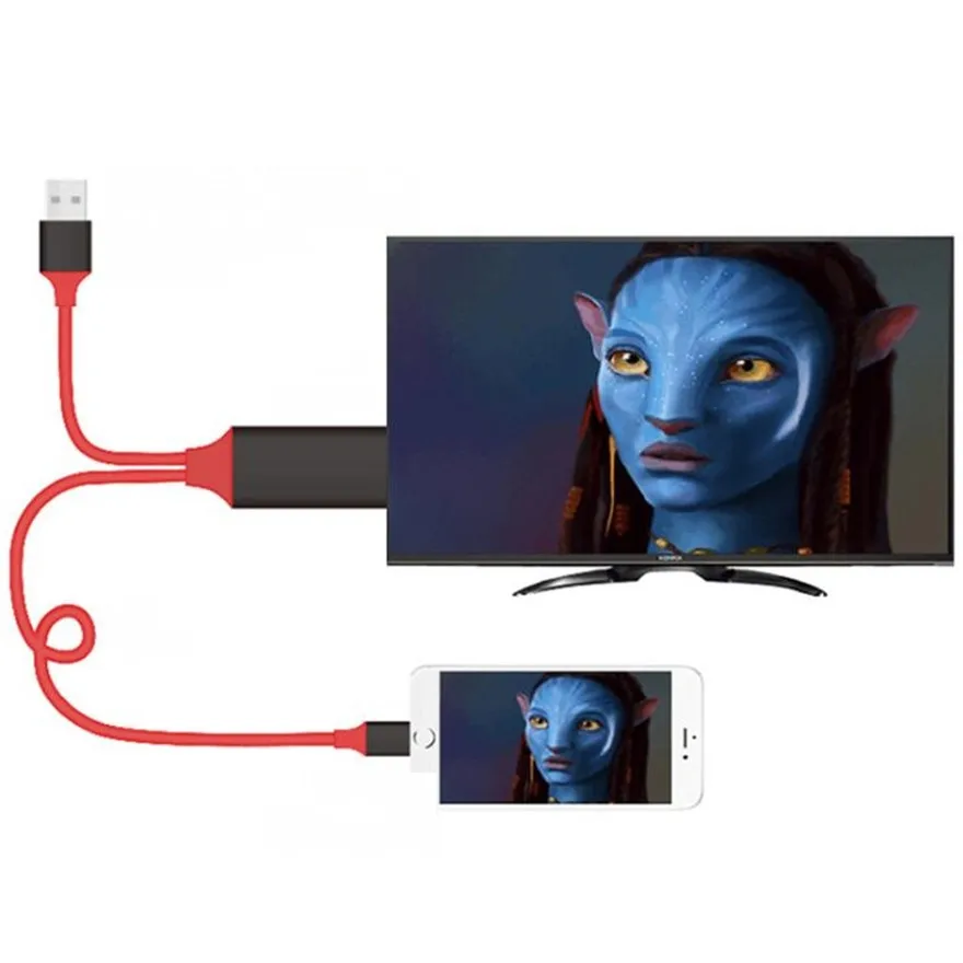 HDMI Cable Adapter HDTV Cable USB Adapter USB Type C Cable USB Adapter Cable USB Cable Adapter Conversion Cable Adapter HDMI Extension Cable Firewire Cable Adapter 2M Type C 4K / 8 Pin For iphone to HDMI Digital HDTV Converter Cable Type-C Phone HDTV AV Adapter For Samsung Ipad Android IOS