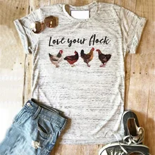 Chicken shirt Love your flock tops farm tshirt graphic tees 2019 women top plus size print tee rose girls harajuku clothing Chicken shirt Love your flock tops farm tshirt graphic tees 2019 women top plus size print tee rose girls harajuku clothing