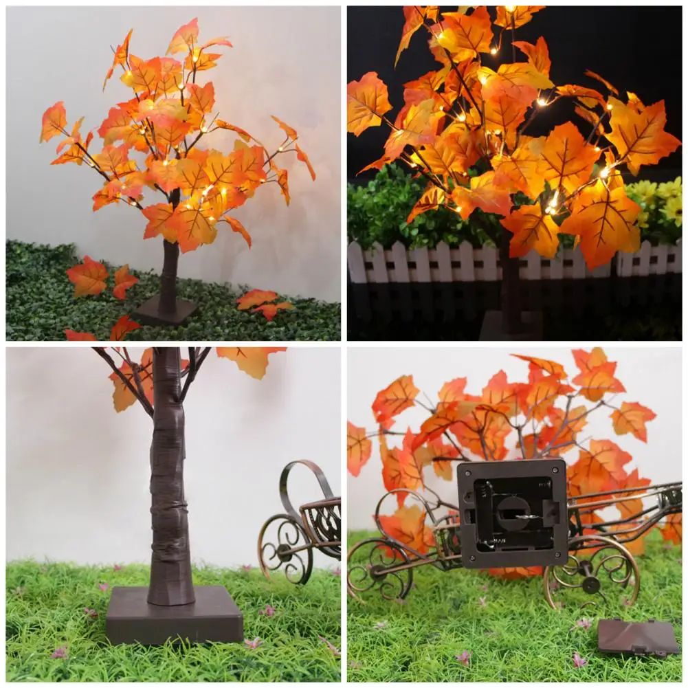 3W 48 LED Battery Operated Maple Leaf Tree Light Maple Lamp Holiday Lighting for Christmas Halloween Thanksgiving Decoration 3W 48 LED Battery Operated Maple Leaf Tree Light Maple Lamp Holiday Lighting for Christmas Halloween Thanksgiving Decoration