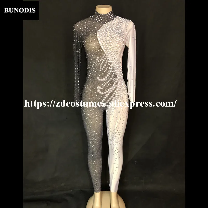 white bling jumpsuit