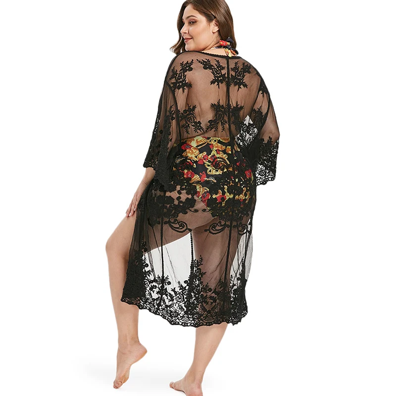 mesh plus size cover up