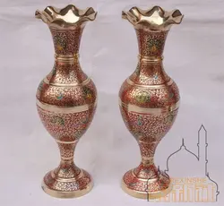 Индия импортные бронзовая ваза 30 см высокие красные Павлин меди ваза украшения товары для дома цветочный подарок