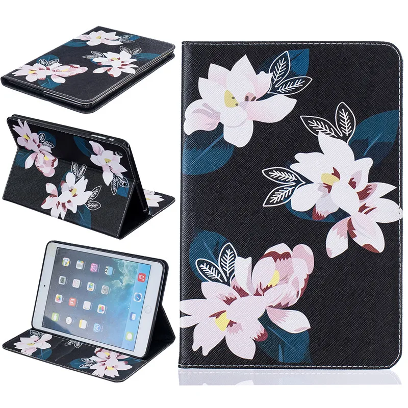 

Flower Printed Colorful 7.9'' Mini Tablet Flip Leather Case For Apple iPad Mini 2 3 Magnet Leather Case Auto Sleep Function