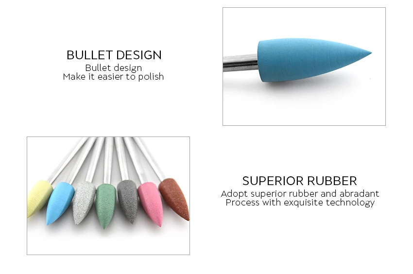 AriesLibra электрические сверла для ногтей, резиновый силиконовый материал, маленькая остроконечная головка, буфер для ногтей, маникюрные аксессуары для ногтей, пилка