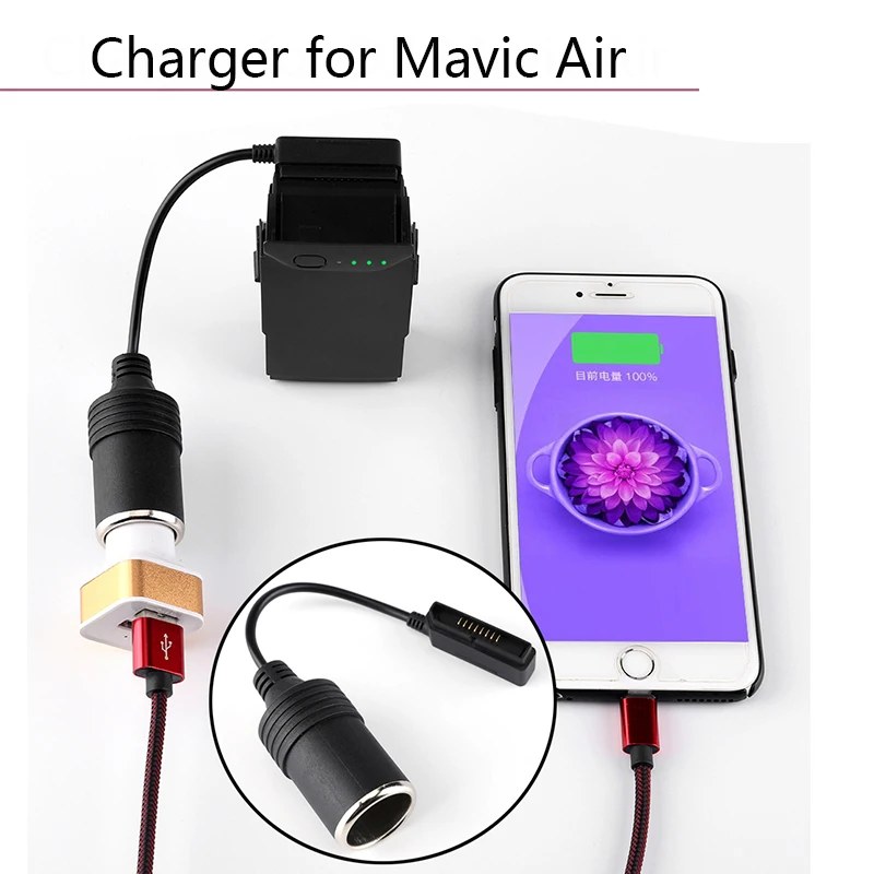 

Power Discharger Adapter Cable Line for DJI Mavic Air Drone Battery Remote Controller Smart Phone Outdoor Travel Charger Parts