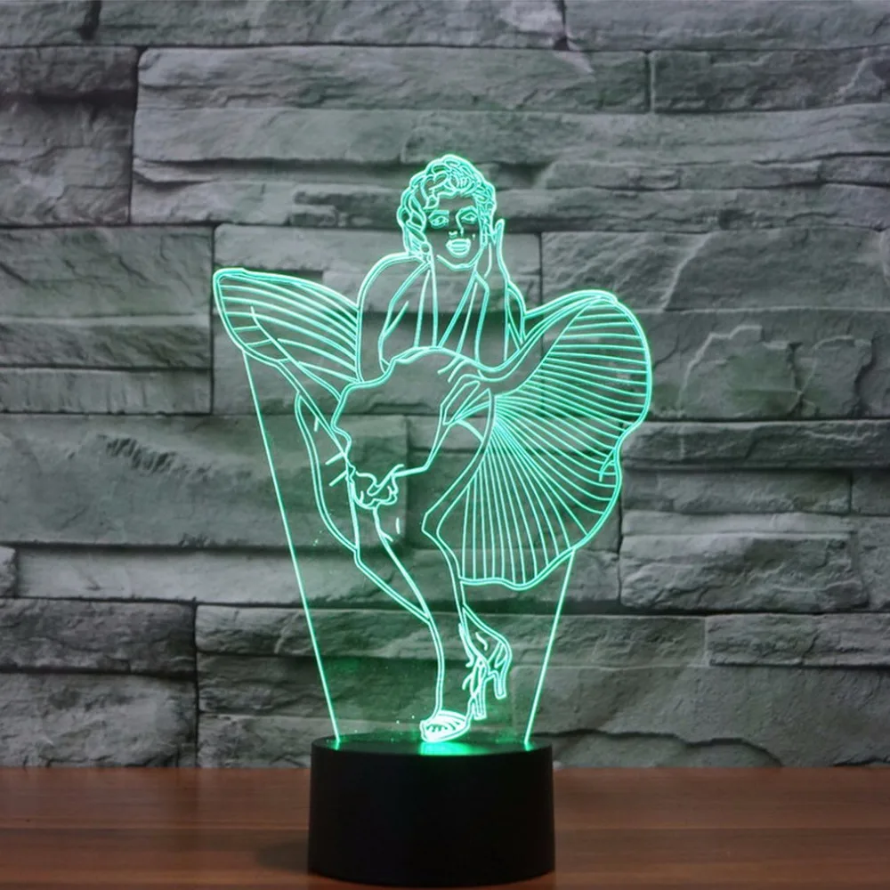 Beauty Shaped 3D Led Lamp Art Wall Decor For Christmas Party Birthday Kid's Room Wedding | Лампы и освещение