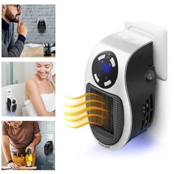 

UK Plug Wall-Outlet Mini Electric Air Heater Powerful Warm Blower Fast Heater Fan Stove Radiator Room Warmer For Home Office