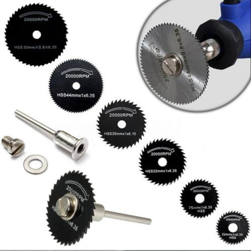 7PCS Rotary cutter/Mini HSS Circular Saw Disc Blades for Hobby Drills