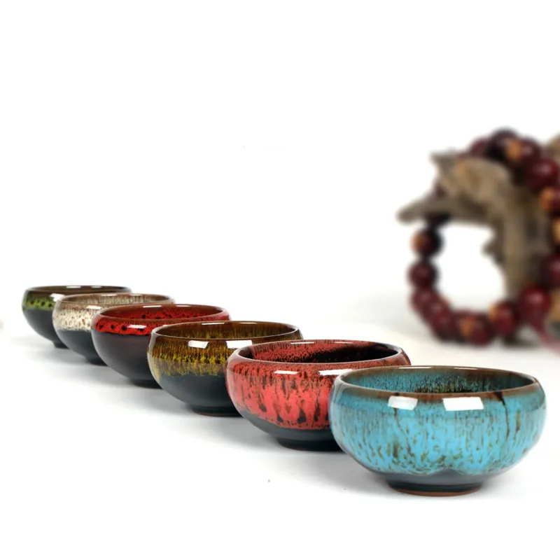

Hot Sale 1 piece Kung Fu Tea Mug Set Crackle Glaze 50ml Travel Chinese Porcelain Teacup Ceramic Yixing Purple Clay Tea Service