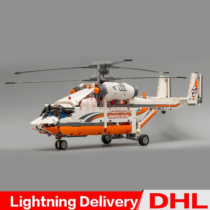 

LP 20002 technic series 1060pcs Double rotor transport helicopter Model Building blocks Bricks Legoesing Toys Clone 42052