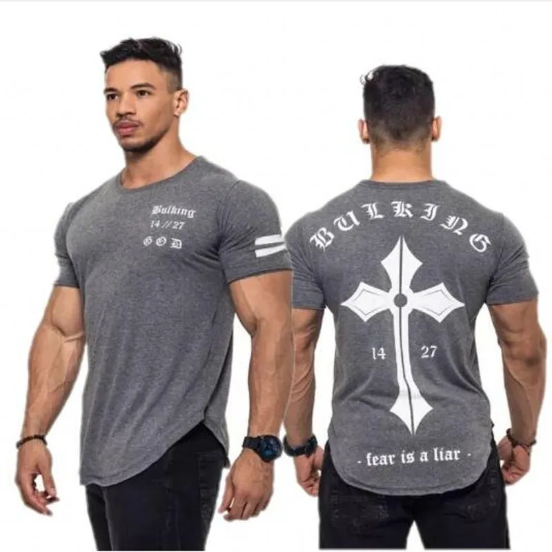 

2018 cotton shirt T-shirt, men's short sleeved shirt, men's exercise T-shirt, fitness T-shirt.