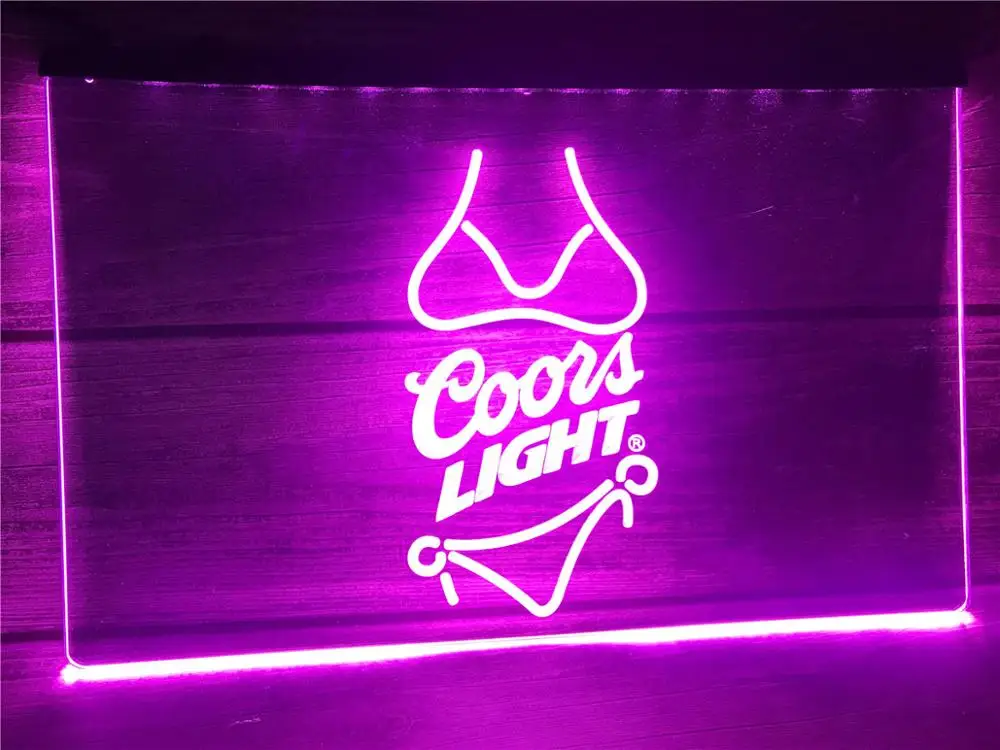 A119 светлое пиво Coors Бикини Бар Паб светодиодный ные неоновые световые