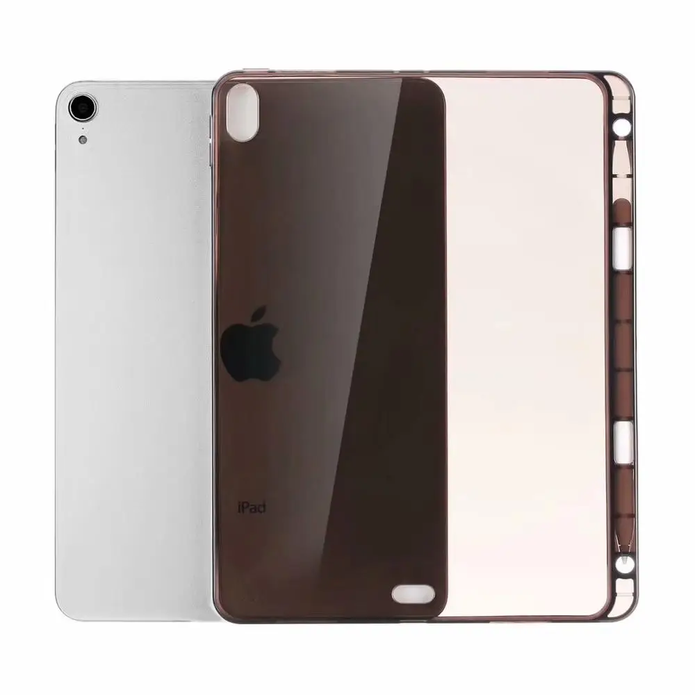 

Ultra-thin Lightweight Protective Case with Pencil Holder For iPad 2 / 3 / 4, Shockproof Transparent Soft TPU Tablet Cover Case