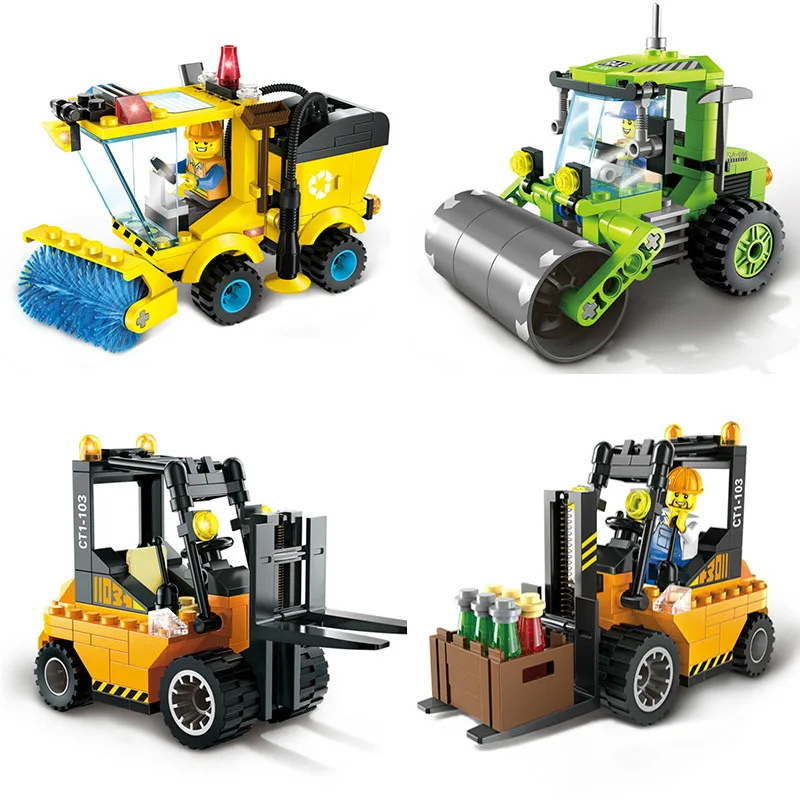 

4 Type Civilized City Sweeper Legoings Assembled Model Building Blocks Toys Kit 102pcs DIY Educational Children Birthday Gifts
