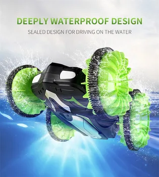 

Four Wheel Amphibious RC Stunt Car 2.4Ghz Remote Control Truck Double Sided Rotate Wateproof Electric RC tank Car Kids Gift 6.19