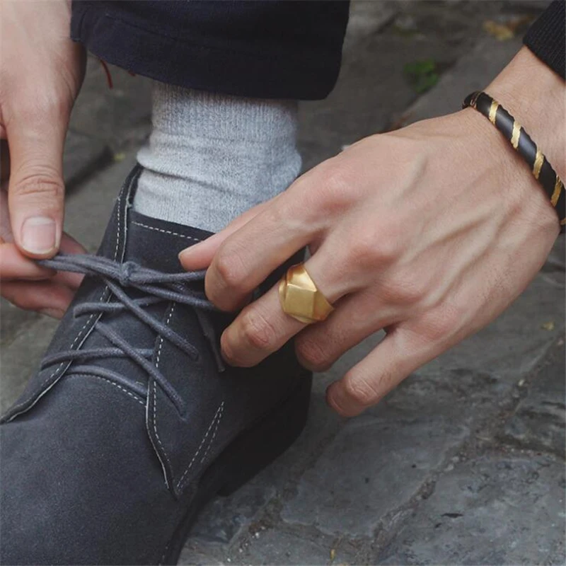 Classic Stainless Steel Black Square Men Ring Rock Vintage Silver-color Men Jewelry Hip Hop Punk Man Finger Rings anel masculino