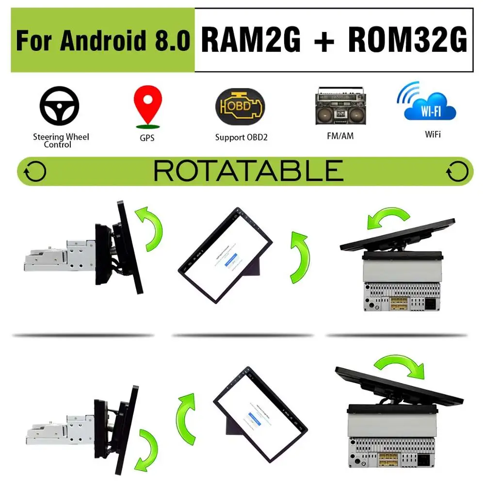 Flash Deal 8CoreRotatable Car Multimedia Player 2+32G for Android 8.0 Car Stereo 1Din 10.1 GPS Nav WiFi Radio MP5 Player Universal 2 Flash Deal 8CoreRotatable Car Multimedia Player 2+32G for Android 8.0 Car Stereo 1Din 10.1 GPS Nav WiFi Radio MP5 Player Universal 2