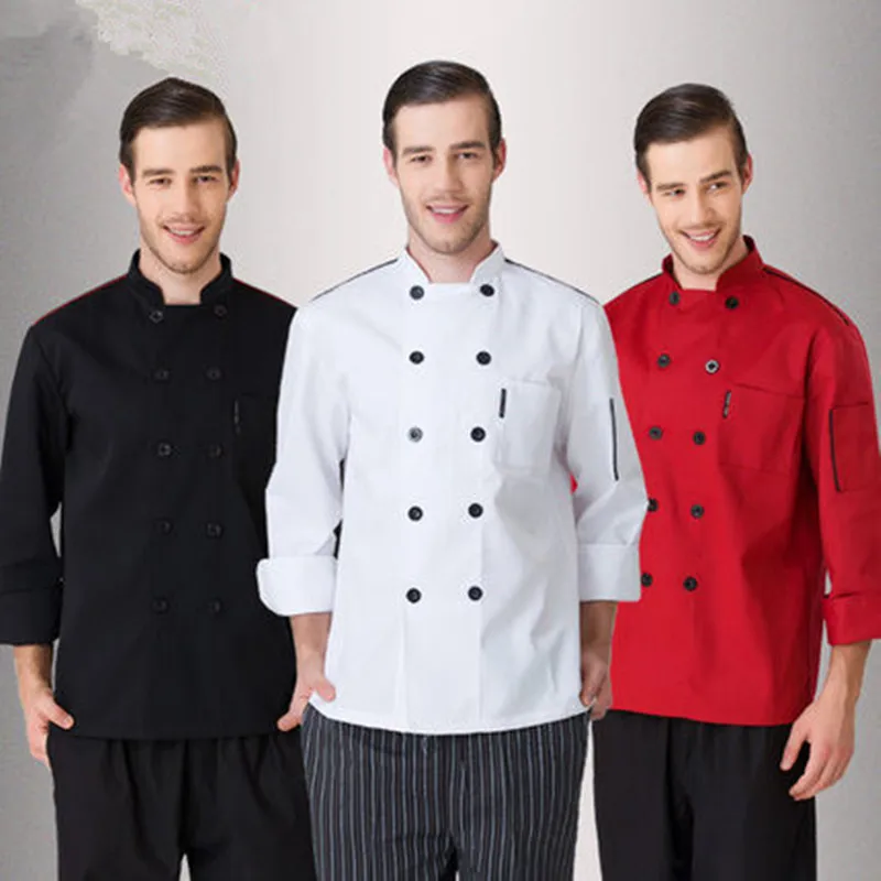 

New Autumn Winter Food Service Kitchen Chef Jackets Uniform Long Sleeve Hotel Cook Workwear Clothes Restaurant Chief Clothes