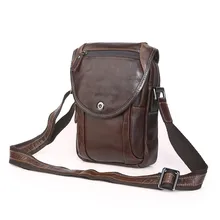 Coffee Color Vintage 100% Guarantee Real Skin Genuine Leather Cowhide Mini Men Messenger Bags #M7354