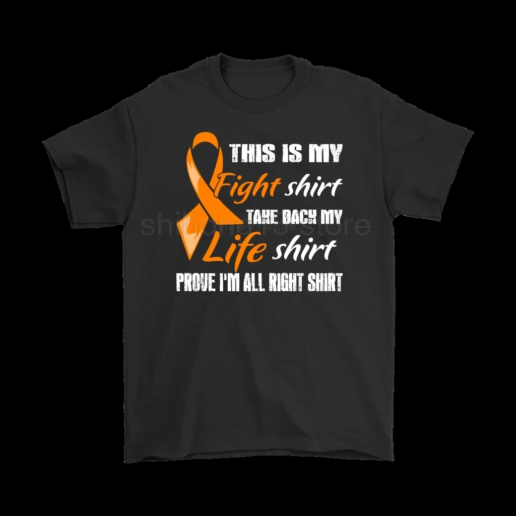 Футболка My Fight с оранжевой лентой для рака лейкемии футболки Life 2019 летняя мужская