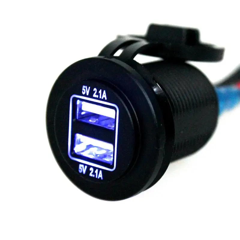 Водонепроницаемый Автомобильный мотоцикл два порта USB зарядное устройство