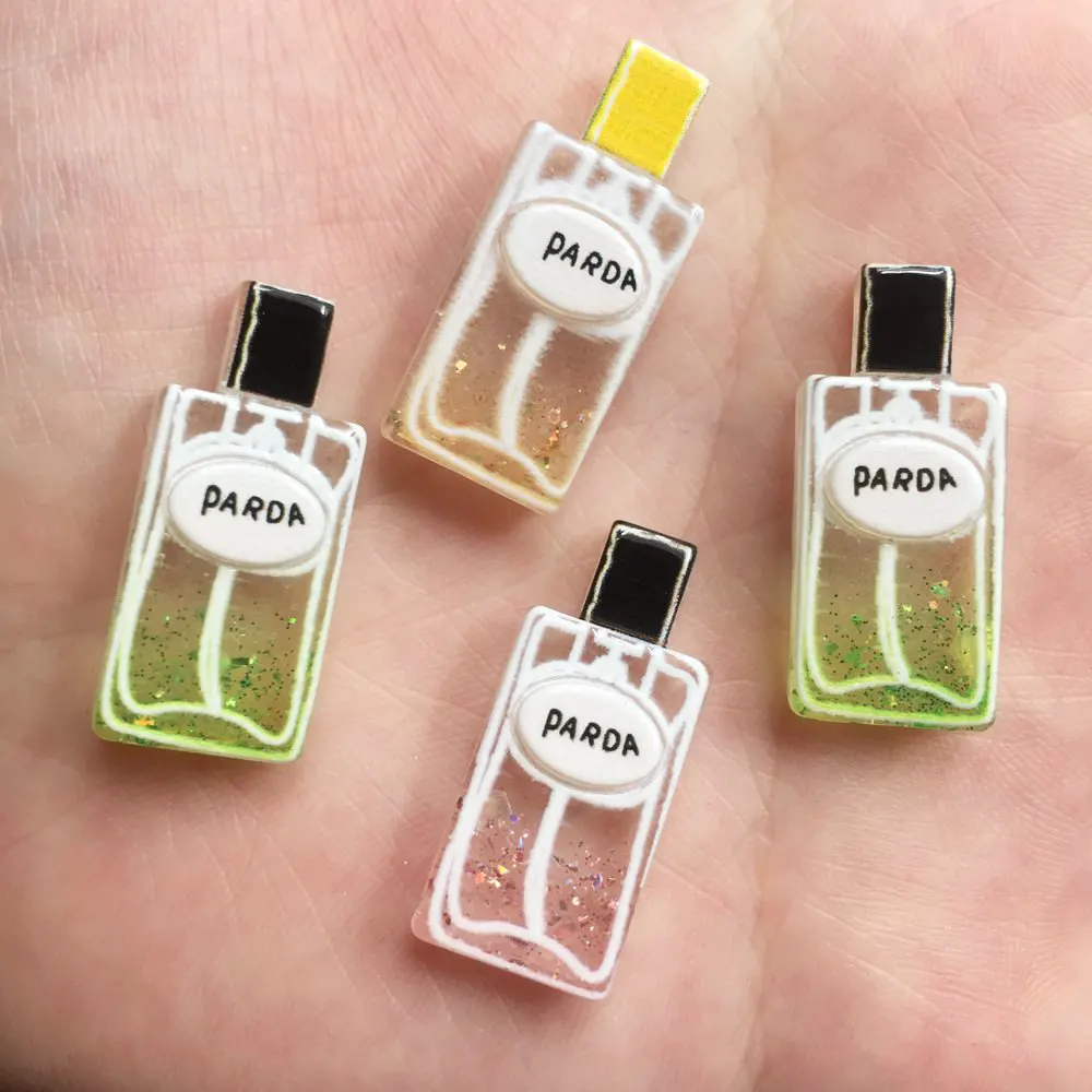 

Mixed Colorful Paillette Perfume Bottle Flat Back Cabochon Stone Miniature Pattern Home Decor Ornament Embellishments F669
