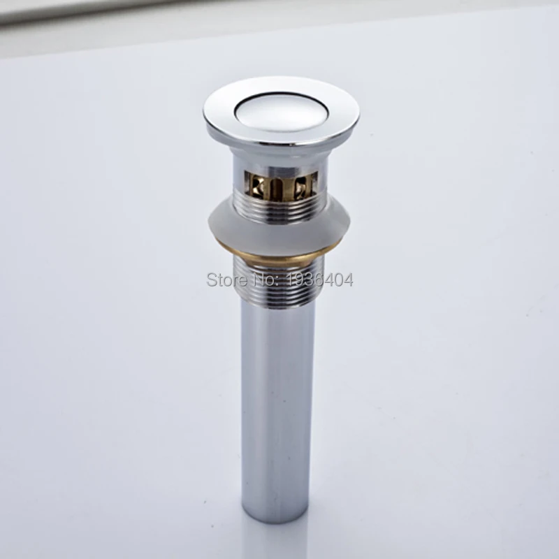 

Free Shipping Basin Sink Chrome Pop Up Drain Clic-clac Basin Sink Strainer with Overflow Kitchen Waterlet PD806