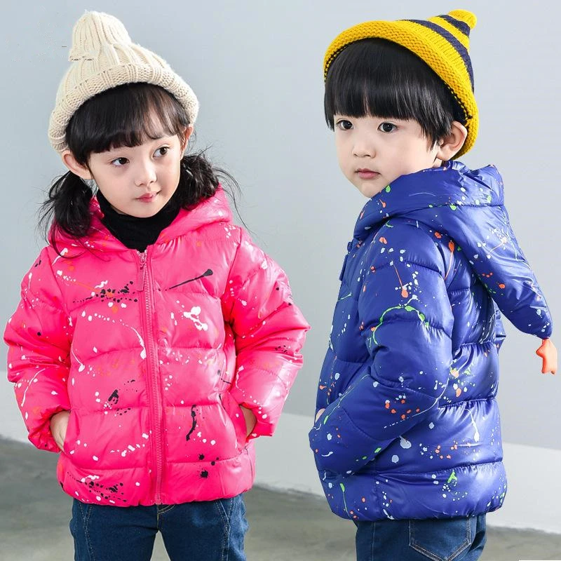 

2017 winter coat Cute Toddler Baby Kid Girl Soft Winter Padded Coats Down Jackets Floral Hoodies print Outerwears