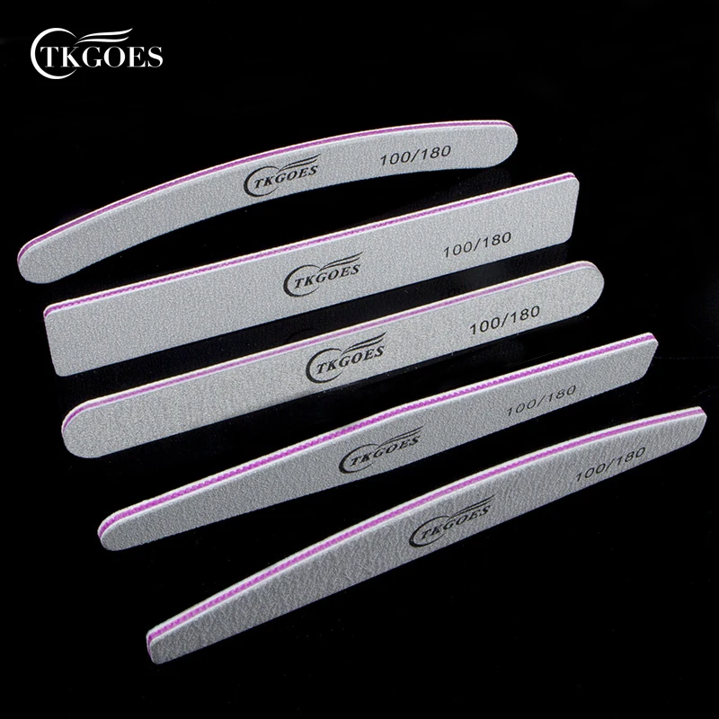 

TKGOES 5 PCS/Lot 5 Designs Nail Art File Sanding 100/180 Files Manicure Pedicure Tools Nail Art File Nail Buffer UV Gel Polisher