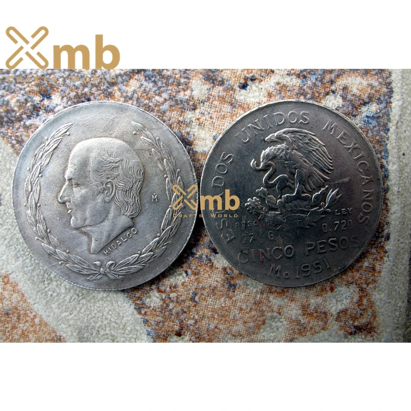 1951 CINCO PESOS COIN COPY ANTIQUE