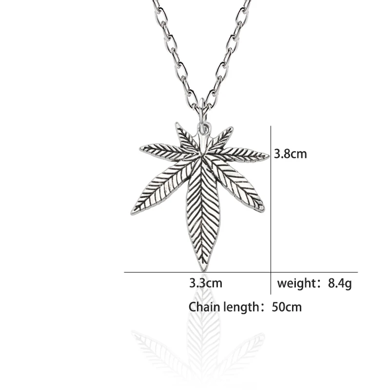 Hip Hop Tree Leaf Necklace For Women Men Small Weed Herb Maple Leaf Pendants Necklaces Unisex Plant Jewelry Dropshipping Collar