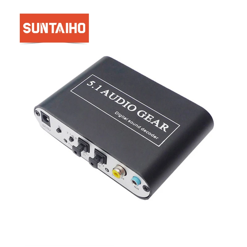 

DTS Digital Audio Decoder 5.1 Audio DTS/AC-3/6CH Digital Audio converter LPCM To 5.1 Analog Output 2.1 DVD PC with Optical Cable
