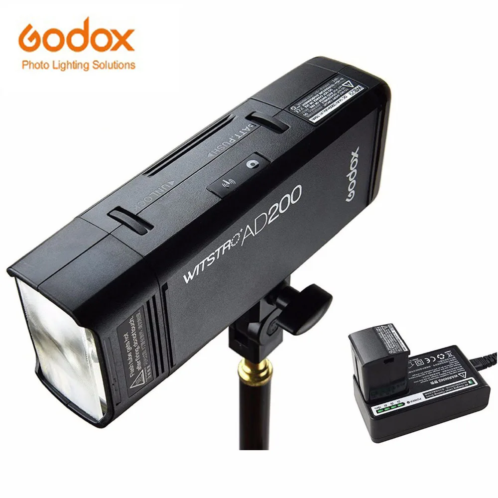 GODOX AD200 TTL 2 4G HSS 1/8000s Карманный светильник с двойной головкой 200Ws литиевой батареей