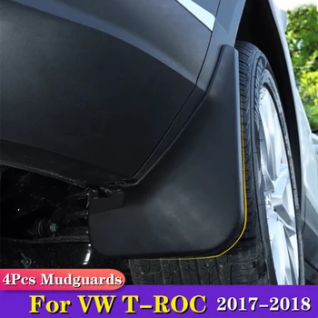 

4Pcs Car Mudflaps Front Rear Mud Flaps Mudguards Splash Guards Fender Flares For Volkswagen VW T-ROC T Roc TRoc 2017 2018