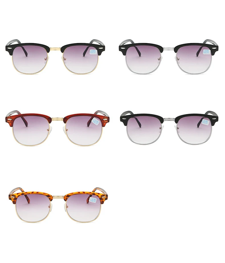 Мужские солнцезащитные очки для близорукости, женские очки, серые градиентные линзы, очки для мужчин, оправа для очков, защита от уф400-0,50-1,0-2,0-6,0