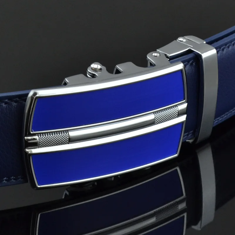 

BLUE MEN'S AUTOMATIC LEATHER RATCHET CASUAL BELT BUCKLEBIRTHDAY GIFT HALLOWEEN-BS105
