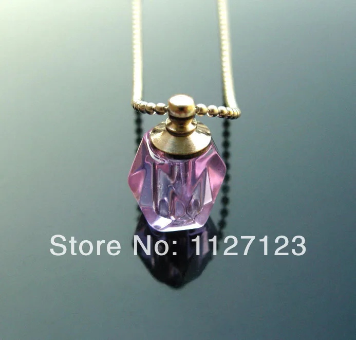 25pcs/lot purple rhomboid Rice vials pendants rice vial pendant perfume empty glass bottle spray bottl | Украшения и аксессуары