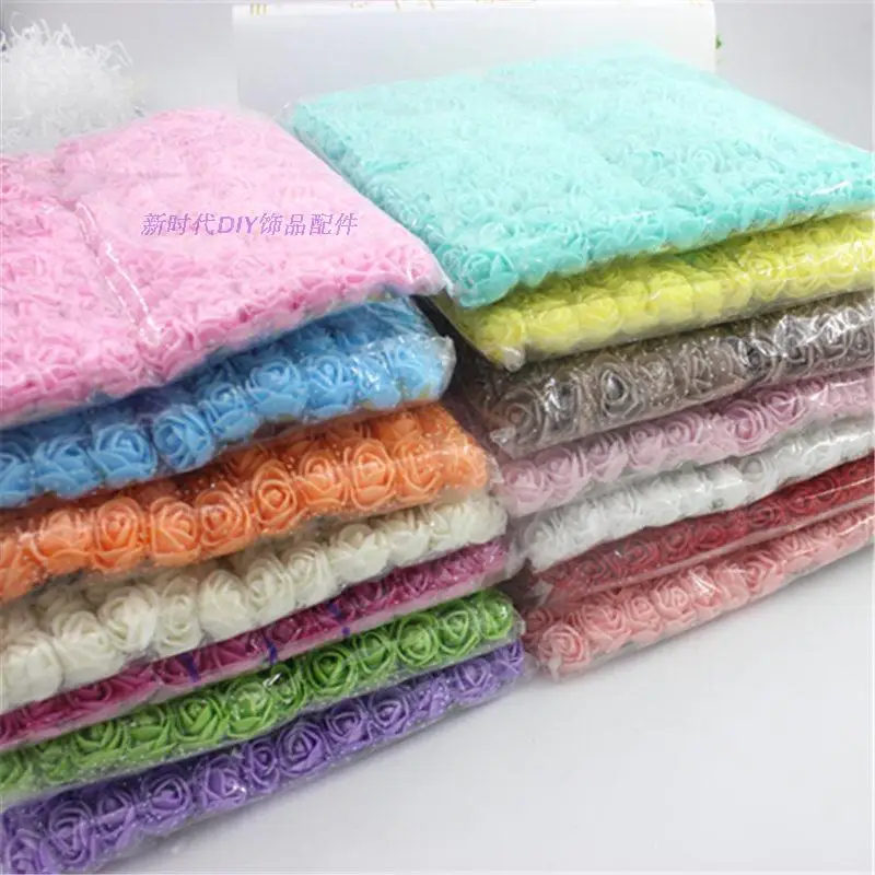 144pcs 2cm Multicolor Foam Rose Artificial Flowers Bouquet DIY Wedding Decoration Flower Bachelorette Party Fake Rose Flowers. Q